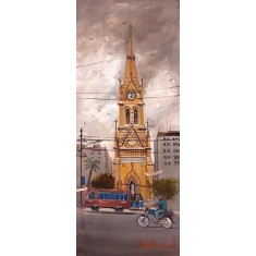 Abdul Hameed, 12 x 30 inch, Acrylic on Canvas, Cityscape Painting, AC-ADHD-174